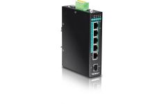 TRENDnet 5-Port Hardened Industrial Gigabit PoE + DIN-Rail Switch, TI-PG541