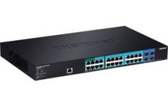 TRENDnet 28-Port Gigabit PoE + Managed Layer 2 Switch with 4 SFP slots, TL2-PG284