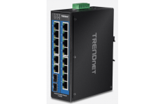 TRENDnet 16-Port Industrial Gigabit DIN-Rail Switch, TI-G162