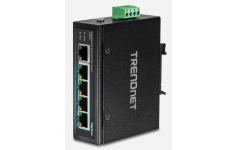 TRENDnet 5-Port Industrial Fast Ethernet PoE + DIN-Rail Switch, TI-PE50