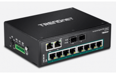 TRENDnet 10-Port Industrial Gigabit PoE + DIN-Rail Switch, TI-PG102