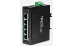 TRENDnet 5-Port Industrial Gigabit PoE + DIN-Rail Switch, TI-PG50