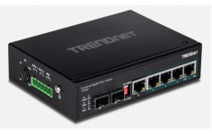 TRENDnet 6-Port Hardened Industrial Gigabit PoE + DIN-Rail Switch, TI-PG62