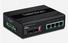 TRENDnet 6-Port Industrial Gigabit PoE + DIN-Rail Switch 12 – 56 V, TI-PG62B