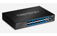 TRENDnet 14-Port Gigabit Managed Layer 2 SFP Switch with 2 Shared RJ-45 Ports, TL2-FG142